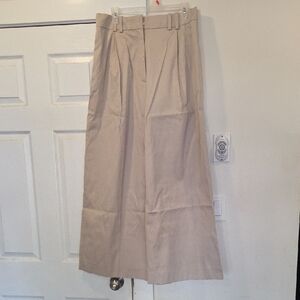 COS Cream Pleated Wide Leg Pants